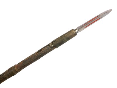 Lot 240 - Japanese Yari, or spear, triform 10 cm blade,...