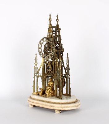 Lot 146 - A Victorian Gothic Revival 'Sir Walter Scott' Skeleton Clock