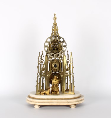 Lot 146 - A Victorian Gothic Revival 'Sir Walter Scott' Skeleton Clock