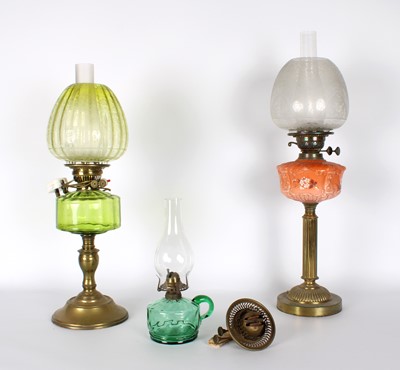 Lot 202 - A Group of Three Oil Lamps