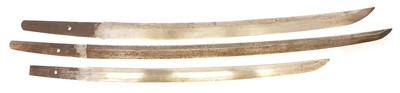 Lot 243 - Three Japanese Wakizashi blades, the first...