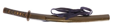 Lot 245 - Japanese Mumei Wakizashi, 40cm cutting edge,...