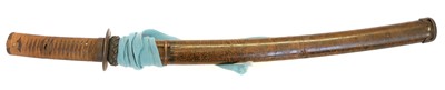 Lot 247 - Japanese Wakizashi, 35cm cutting edge, iron...