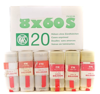 Lot 641 - 8x60S ammunition, to include 60 FN rounds and...