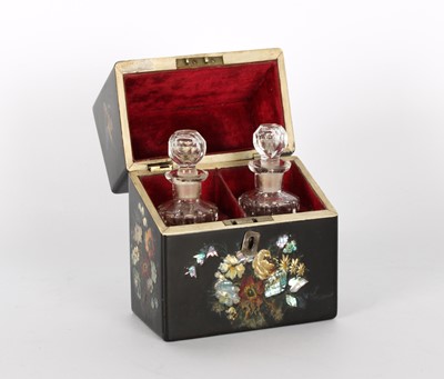 Lot 283 - A Victorian Lacquered 'Chinoiserie' Travelling Vanity Box