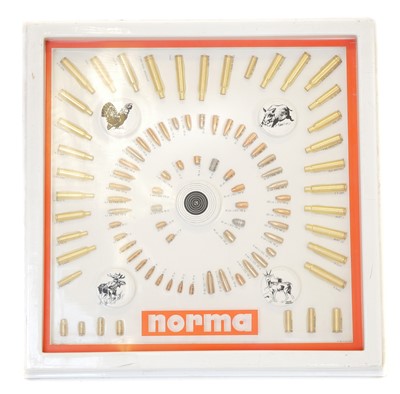 Lot 690 - Norma cartridge and bullet shop display board....