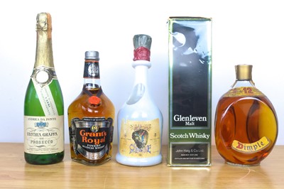 Lot 44 - Five bottles including Litre bottles Mixed Lot