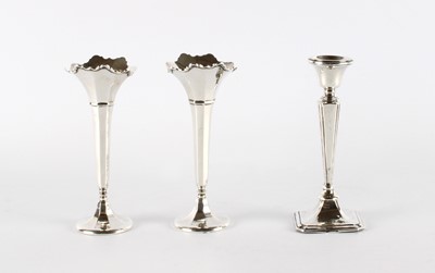 Lot 19 - A Pair of George VI Silver Art Deco Vases