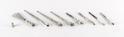 Lot 9 - A Group of Silver Mounted Sewing and Vanity Tools