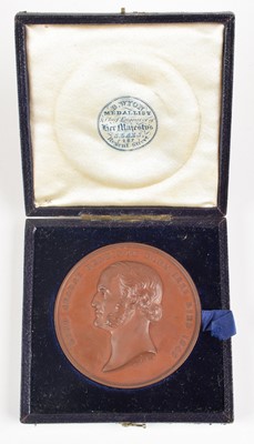 Lot 103 - A Death of Lord George Bentinck commemorative bronze medal, in original case