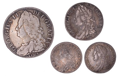 Lot 26 - A selection of four George II silver coins (4).