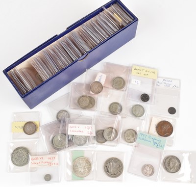Lot 43 - An assortment of British 19th and 20th century silver and other coinage