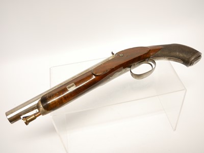 Lot 40 - Percussion 13 bore pistol, made from a cut...