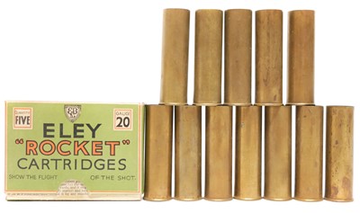 Lot 669 - An original packet of five rare 20 bore Eley...