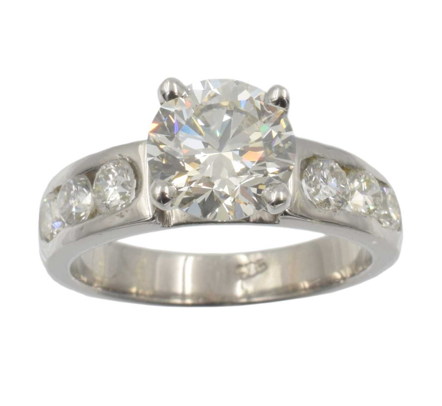 Lot A 14ct white gold 2ct diamond solitaire ring