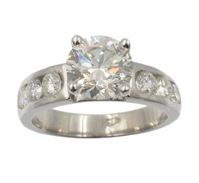 Lot A 14ct white gold 2ct diamond solitaire ring