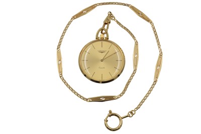 Lot 165 - An 18ct gold Longines open-face pocket watch and chain