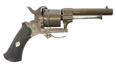 Lot 51 - Belgian 7mm pinfire revolver, 3inch sighted...