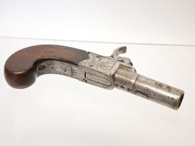 Lot 10 - English boxlock 40 bore percussion pistol,...