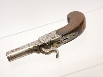 Lot 10 - English boxlock 40 bore percussion pistol,...