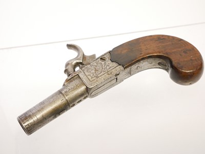 Lot 10 - English boxlock 40 bore percussion pistol,...