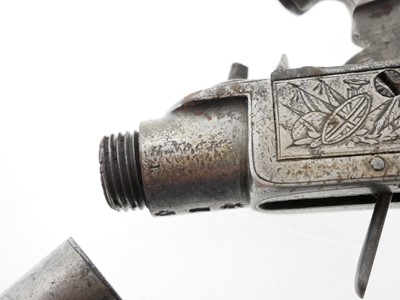 Lot 10 - English boxlock 40 bore percussion pistol,...