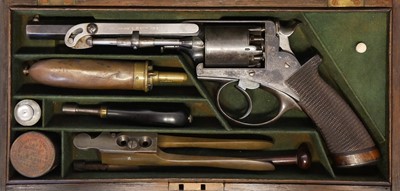 Lot 28 - Cased Beaumont Adams 54 bore percussion...