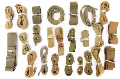 Lot 825 - Twenty four canvas slings, some WWII military...