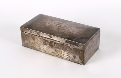 Lot 58 - An Elizabeth II Silver Presentation Cigarette Box