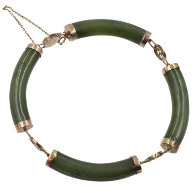 Lot 173 - A Chinese jade bracelet