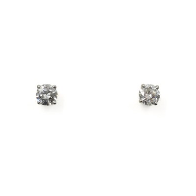 Lot 93 - A pair of diamond studs, set in 18ct gold