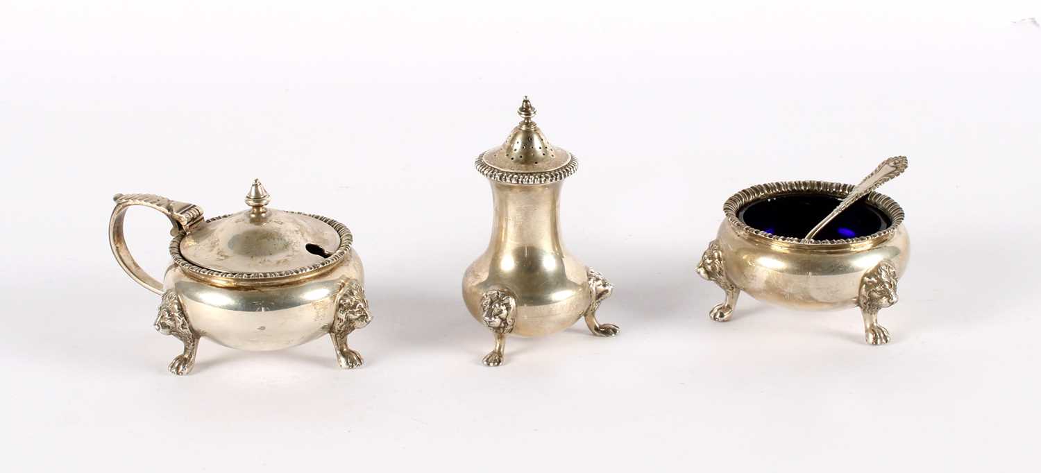 Lot 59 - An Elizabeth II Silver Cruet Set in the Georgian Style
