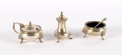 Lot 59 - An Elizabeth II Silver Cruet Set in the Georgian Style