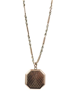 Lot 210 - A 9ct gold locket on a chain