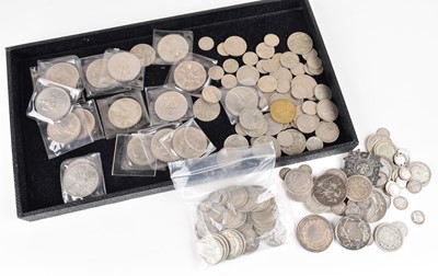 Lot 5 - An assortment of silver, debased silver and later British coinage.