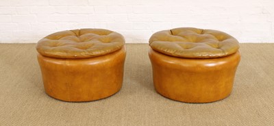 Lot 216 - A Pair of Large Vintage Ottomans or Footstools by Sherborne, England