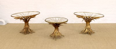 Lot 272 - Graduated Set of Three French "Coco Chanel" Wheatsheaf Side/Occasional Tables