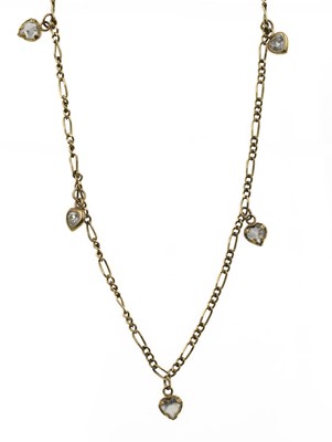 Lot 4 - A cubic zirconia heart bracelet, set in 9ct gold