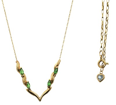 Lot 218 - A selection of coloured gem-set jewellery, set in 9ct gold