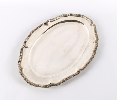 Lot 41 - A Large and Impressive Late 19th/Early 20th Century Austro-Hungarian Silver Oval Platter or Serving Tray