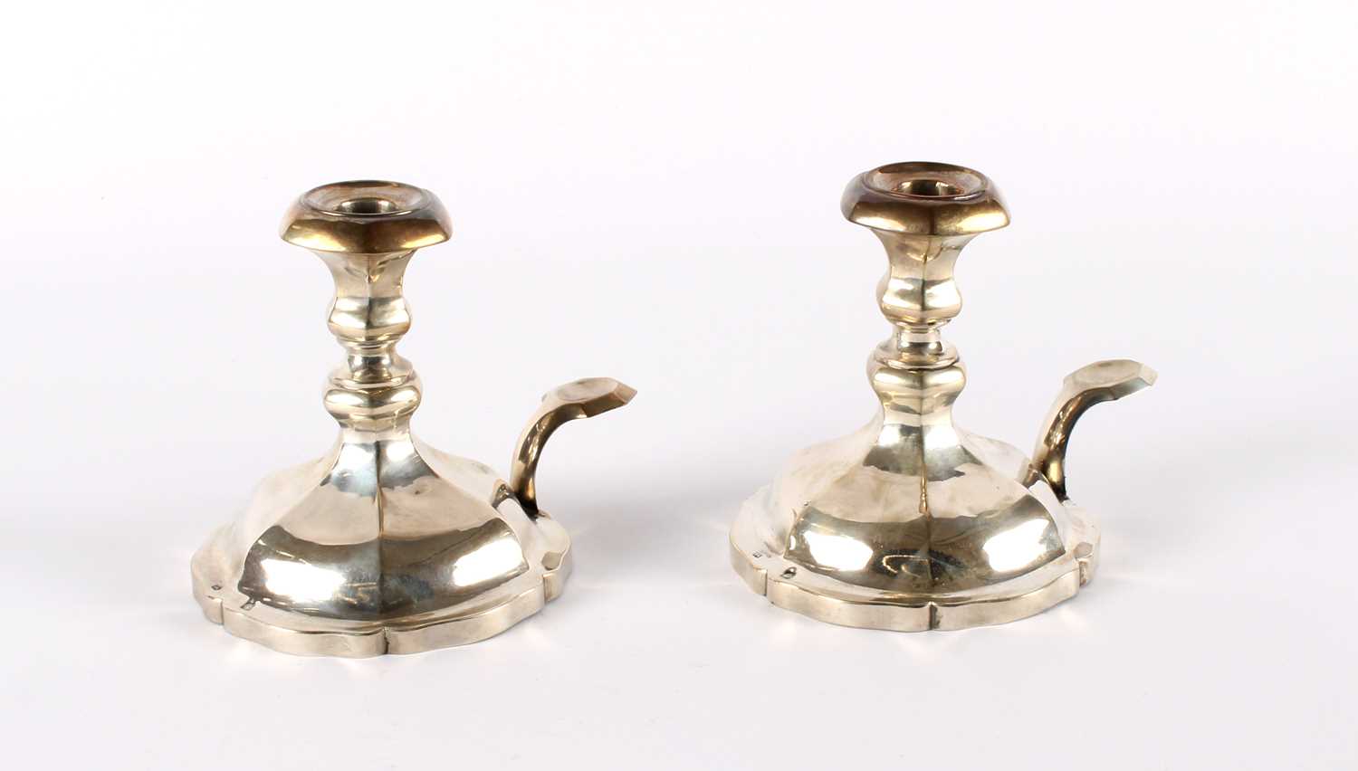 Lot 46 - A Good Pair of 19th Century Austro-Hungarian Silver Chambersticks