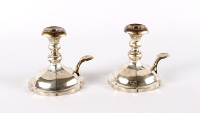 Lot 46 - A Good Pair of 19th Century Austro-Hungarian Silver Chambersticks
