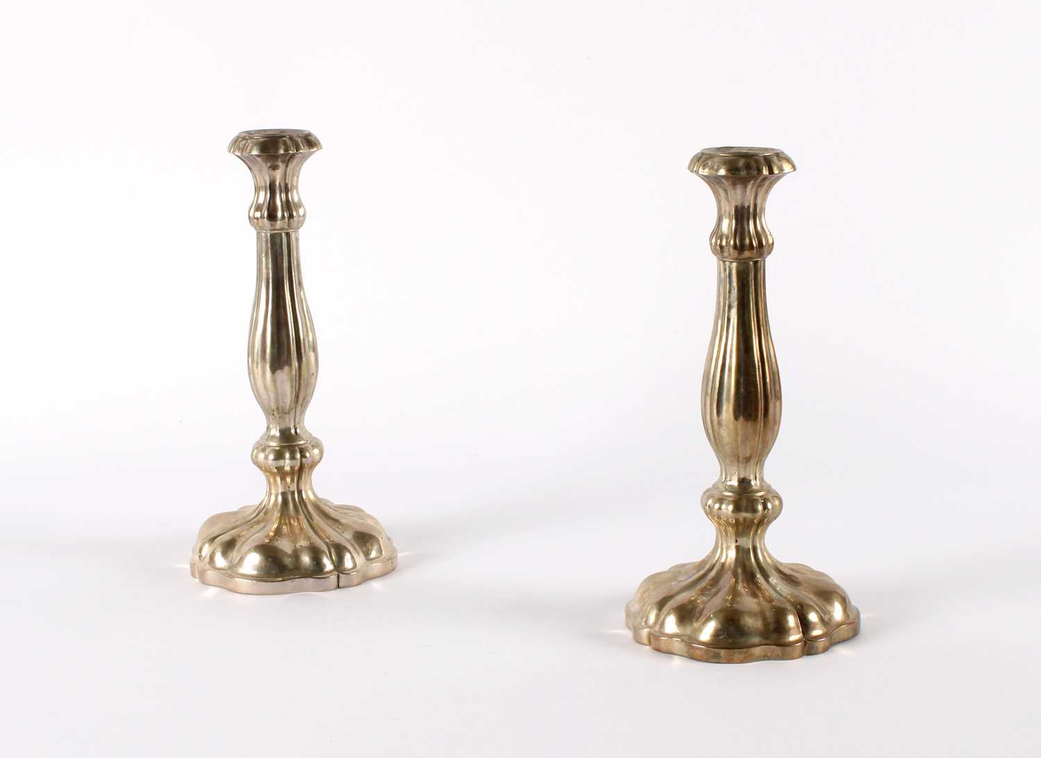 Lot 47 - An Attractive Pair of 19th Century Austro-Hungarian Silver Candlesticks