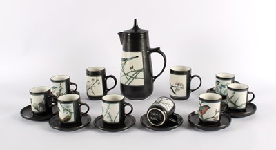 Lot 143 - An Eight-Setting Art Pottery Coffee Set by Ambleside Pottery