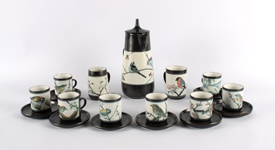 Lot 143 - An Eight-Setting Art Pottery Coffee Set by Ambleside Pottery
