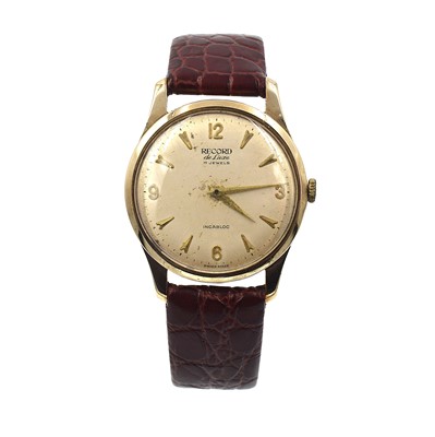 Lot 151A - A 9ct gold gentleman's Record De Luxe wristwatch