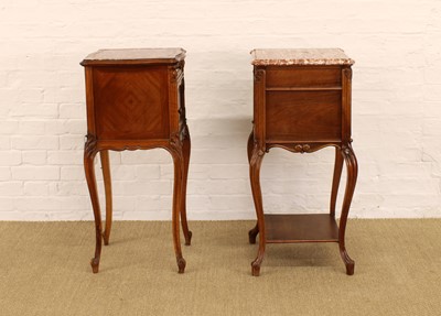 Lot 249 - A Pair of Early-Mid 20th Century French Kingwood and Marble Side Tables or Wash Stands