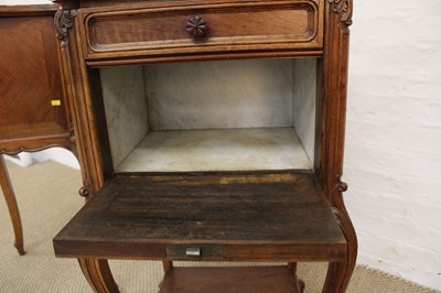 Lot 249 - A Pair of Early-Mid 20th Century French Kingwood and Marble Side Tables or Wash Stands