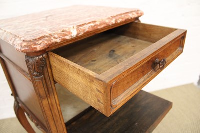 Lot 249 - A Pair of Early-Mid 20th Century French Kingwood and Marble Side Tables or Wash Stands