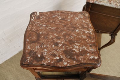 Lot 249 - A Pair of Early-Mid 20th Century French Kingwood and Marble Side Tables or Wash Stands